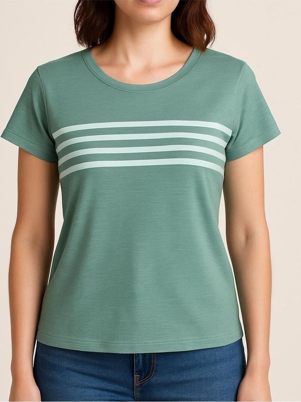 Vineyard Vines Surftee 100% Pima cotton Mint Green Short Sleeve Stripe Top med